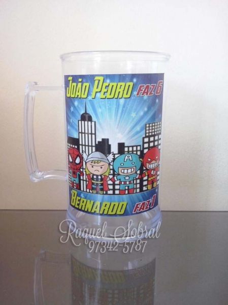 Caneca de Acrílico Super Heróis